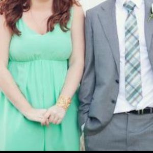 Club Monaco 100% silk dress in light teal. size 12